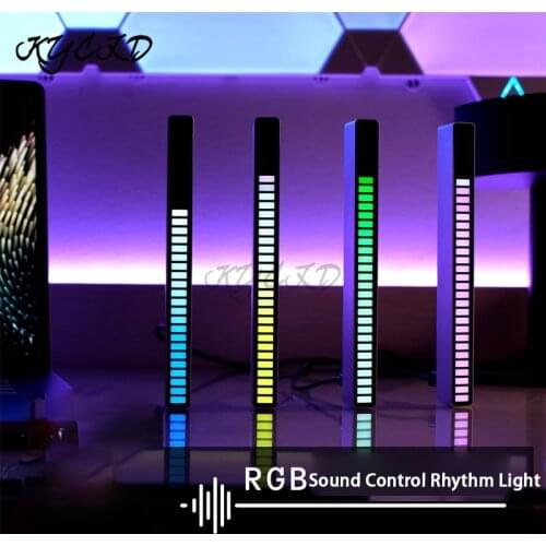 Voice-activated LED Lights Car Sound Rhythm Control Light Home Decor Lamp RGB Music Ambient DIY Speakers Aluminum Alloy Shell