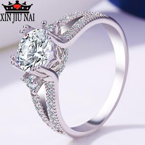 High quality luxury brand dream elegant Princess elegant feminine temperament engagement ring AAA zircon CZ female wedding ring