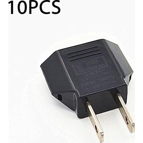 10pcs European Standard To American Standard Plug Converter Multi-purpose Socket Adapter Fits Tightly Plug Converter