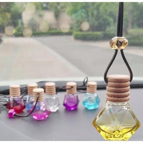 Diamond Hanging Car Perfume Bottles Steam Car Accessories Bottle Empty Bottle F20172830