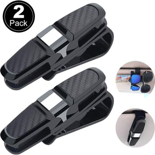 2PCS Universal Car Sun Visor Clips Holder Sunglasses Card Tickets Double-Headed Storage Clamps For Auto Vehicle Eyeglasses