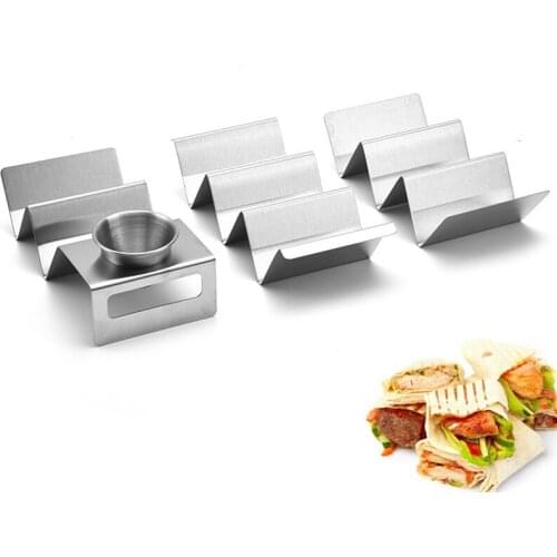 Taco Holder Stainless Steel Taco Stand Mexican Food Rack Shells 2-3 Slots Pancake Cake Toast Holder Stand Rack