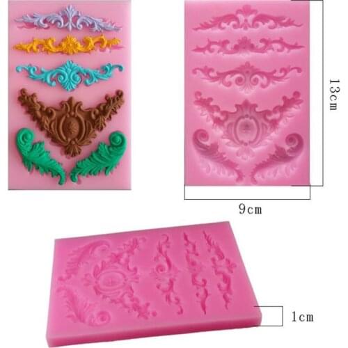 FDA Hot European relief lace mold fondant cake molds chocolate mould for the kitchen baking Silicone Decoration13*9*0.8cm