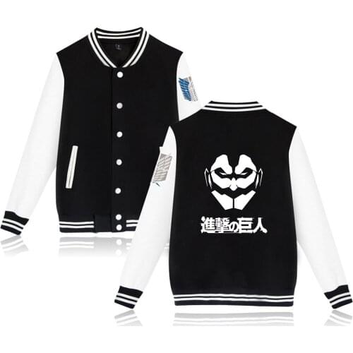 Hot Sale Anime Attack On Titan Jacket Women streetwear Attack On Titan baseball jackets plus size for men and women Streetwear