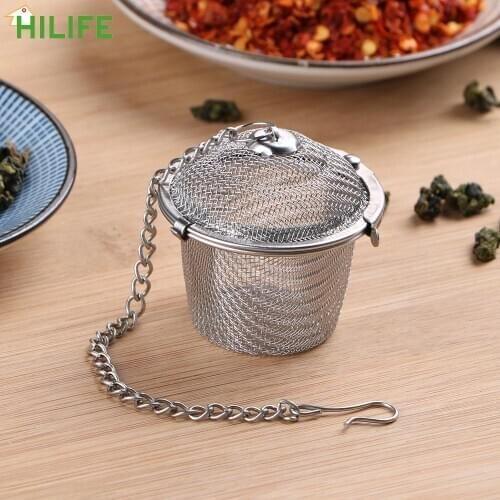 HILIFE Mesh Herbal Ball Reusable Teakettle Locking Tea Filter Seasoning Ball Stainless Steel Tea Spice Strainer