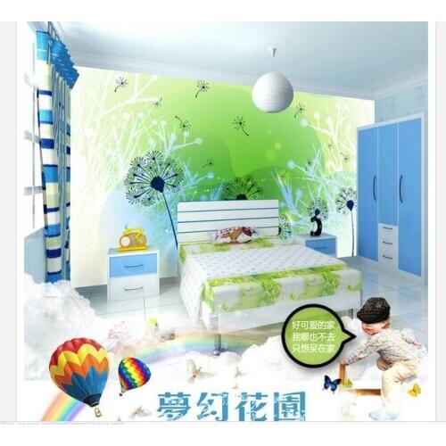 Customized 3d wallpaper 3d kids wallpaper Dream dandelion background wall mural kids room decration