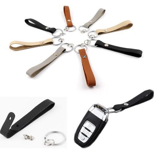 Leather Handmade Men Durable Vintage High Quality Keychain Fashion Keyring Cars Accessories Gifts