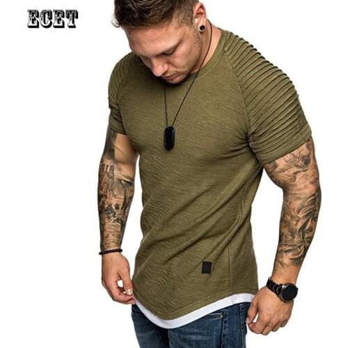 Summer trend fashion mens T-shirt streetwear round neck short-sleeved top jogger Pengpin fitness sportswear