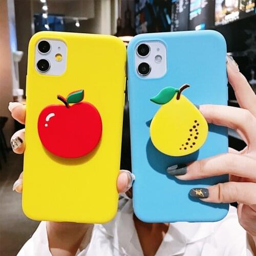 Cute Avocado Stand Finger Ring Case for LG K12 K11 2018 K10 K9 K8 K7 K4 2017 G7 Plus G8 ThinQ Strawberry Holder TPU Cover