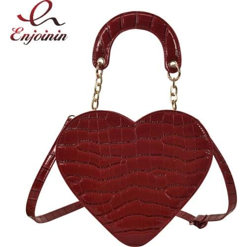 Cute Heart Shaped Design Purses and Handbags for Women Kawaii Girls Shoulder Bag Female Designer Crossbody Bags Clutch Leather