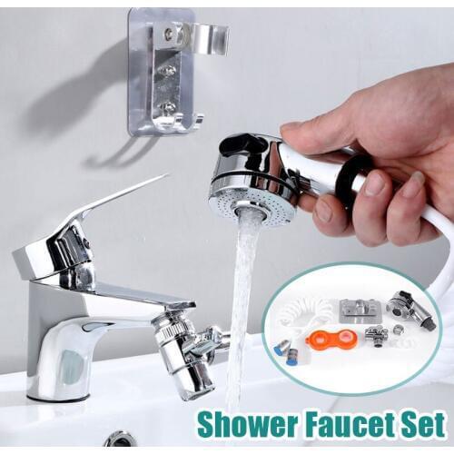 Bathroom Basin Faucets Nozzle Extended Faucet Sprinkler Shower Head Wall Mounted For Washing Face Hair Pet Cat Dog Cleaning