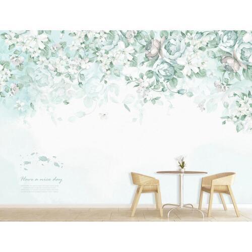 XUE SU Custom mural wallpaper Nordic hand-painted fresh flower rattan sofa TV background wall will not