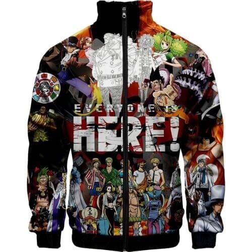 2020 New 3D ONE PIECE Zipper Sweatshirt Casual Hoodies Harajuku Autumn And Spring Clothes Sweatshirt jacket Tops