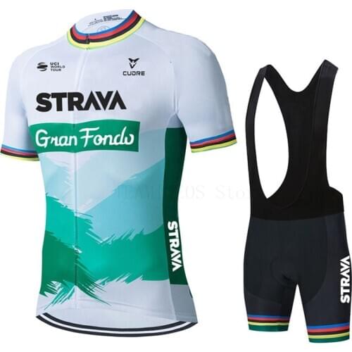 New 2021 Team White Cycling Clothing Bike Jersey Ropa Mens Bicycle Summer Strava Cycling Jerseys 19D Gel Pad Bike Shorts