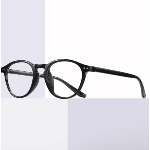 New Arrival Retro Round Eyewear Plastic Frame Glasses Full Rim Spectacles with Spring Hinges Men and Women Style Anti-Blue Ray