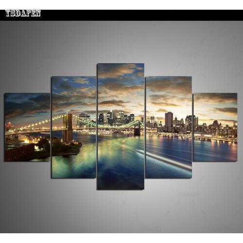 Op de muur HD print olieverf modulaire foto Scenery poster kind room decor woondecoratie 5 stks canvas art z146