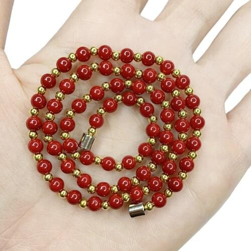 12 Colors Short Chain Necklace for Women Round Beads Ethnic Choker Clavicle Party Girls Child Delicate Gifts Jewelry 40cm B499