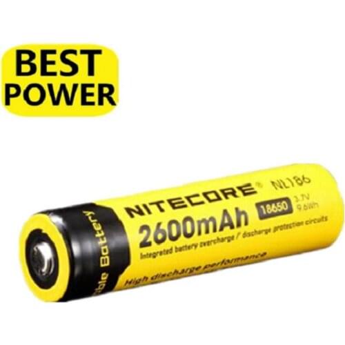 1 pcs Nitecore NL186 18650 2600mAh 3.7V 9.6Wh Rechargeable Li-on Battery high quality with protect