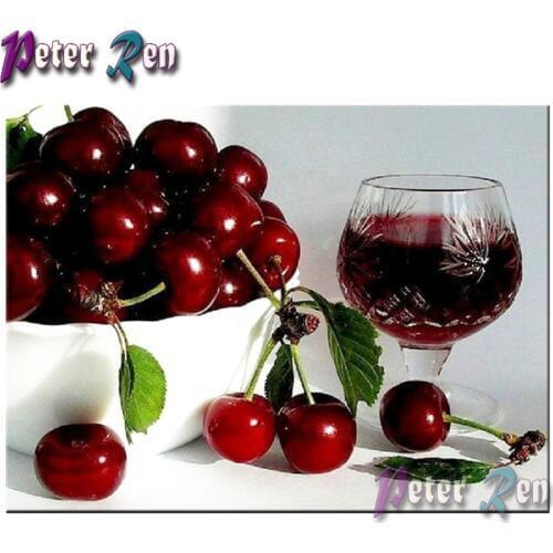 Landscape Diamond Painting Fruit wine diamond Embroidery Square/round Mosaic Picture Rhinestone kitchen Living room decoration