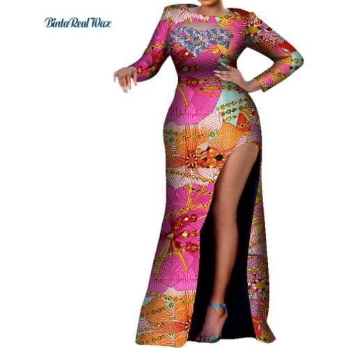 African Print Dresses for Women Riche Long Sleeve Sexy Long Dresses Party Wedding Vestidos Traditional African Clothing WY7607