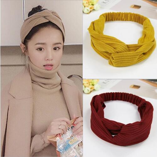 Korean style cotton women knot elastic turban headbands hair head bands hairbands accessories for women girls scrunchy headband