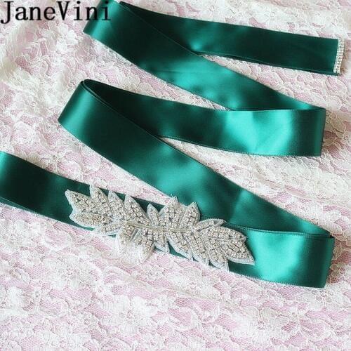 JaneVini Luxury Women Wedding Dress Belts Bridesmaid Sash Belt Stone Handmade Rhinestone Daimond Bridal Belt Accessories 2019