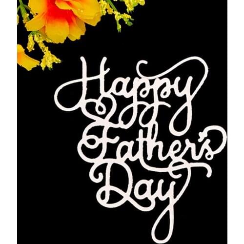 Happy Fathers Day Metal Die-cutting Letter Background Card Scrapbook Template Die-cutting Diy Card Handmade Crafts
