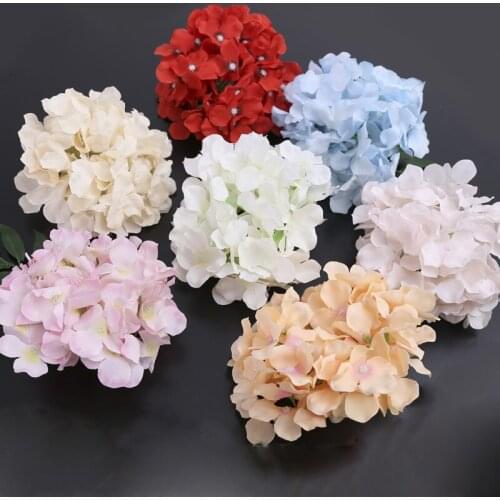 10pcs Artificial Silk Hydrangea Flower Head Ball Chrysanthemum Wedding Path Home Hotel DIY Wall Accessories