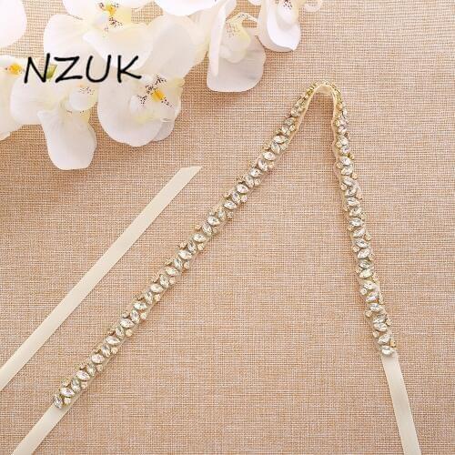 Rhinestones Wedding Belt Sash Diamond Gold Crystal Bridal Belt For Wedding Gown Wedding Decoration Y135G