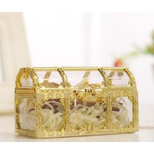Treasure Chest Candy Box Wedding Favor Mini Gift Boxes Food Grade Plastic Transparent Jewelry Stoage Case LX8016