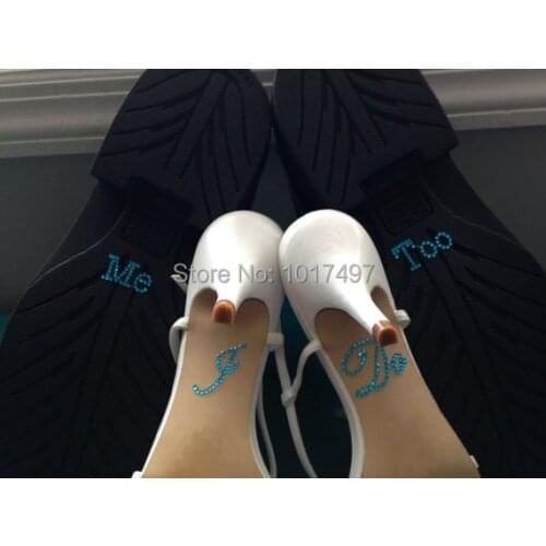 Wedding shoe stickers wholesale ,100 pieces / Lot - ME TOO - Wedding Shoe Decals -Crystal Rhinestone Bridegroom Shoes sticker