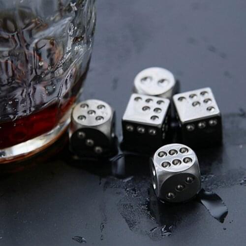 Titanium Alloy Dice Solid TC4 Six Sides Lucky Guess Punch Iced Drink Cool Down EDC Toy KTV Nightclub Metal Novelty & Gag Toys