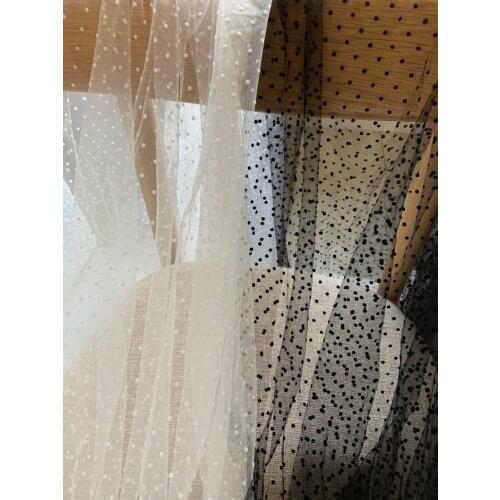 3 yards Black Polka Dots Tulle Lace Fabric For Tutu Dress Bridal Veil