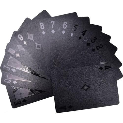Hot Sale Waterproof Playing Cards Plastic Cards Collection Black Diamond Poker Cards Creative Gift Standard Playing Cards Poker