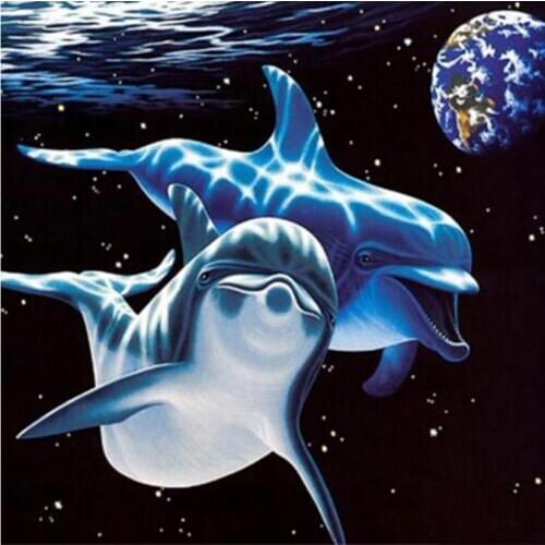 Animals diamond embroidery painting sea dolphins mosaic tapestry painting by numbers diamond dotz wall art decor special gift