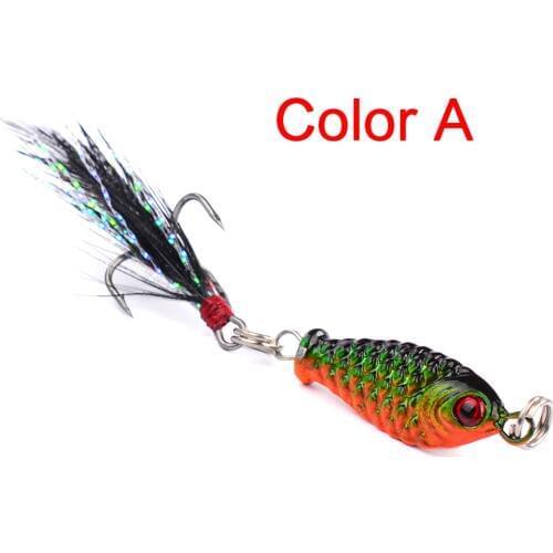 1Pc Fishing Lures Feather Lead Fish 2.5cm 5.2gVIB winter Wobblers Artificial Fishing Tackle With Hooks For All Water Baits Pesca