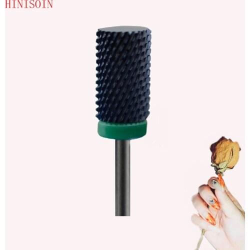 10 PCS Black Ceramic Nail Drill Bit - Large Barrel Bit