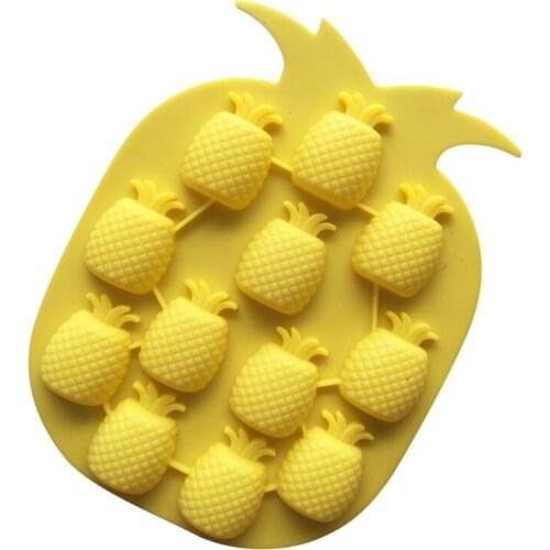 12 Pieces of Pineapple Silicone Chocolate Mold Ice Lattice Mold High Temperature Resistant Easy Demoulding DIY Self-made