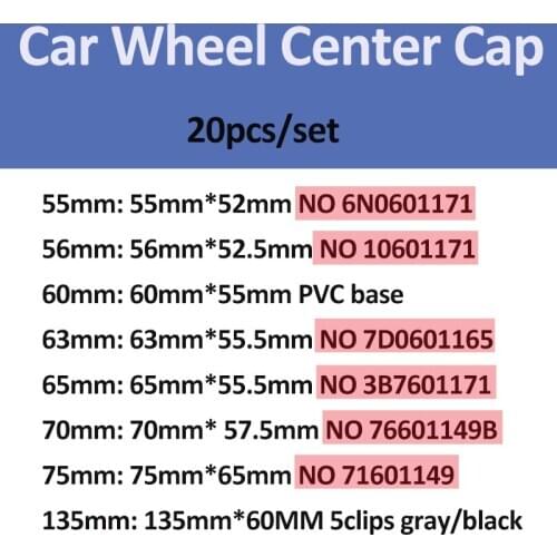 20pcs Badge Car Rims Emblem Covers Car Wheel Center Hub Logo Caps For Passat B6 B7 CC Golf MK5 MK6 Tiguan Label