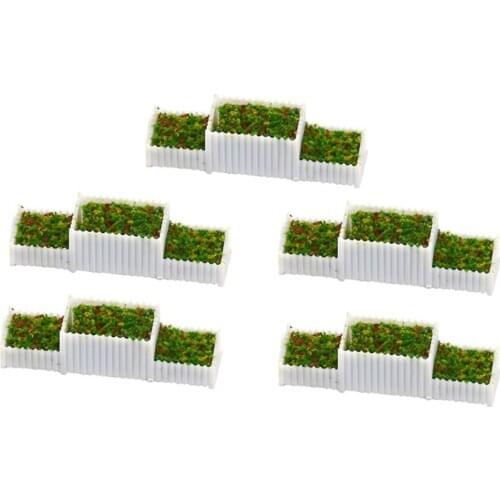 5 lot N Scale 1/150 Flower Beds Plant Miniatures for Layout Dollhouse Accs