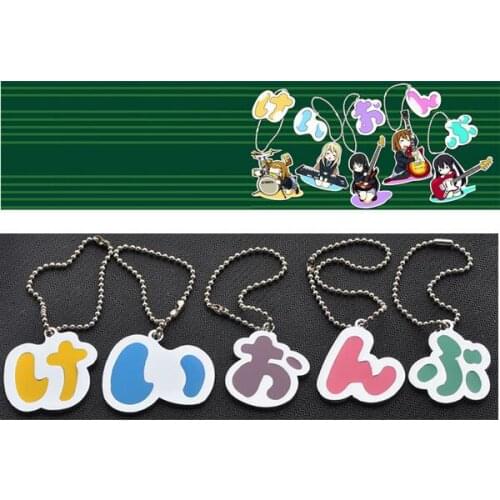 5pcs/lots Wholesale anime K-ON! Bag pendant Charms Japanese kana Animation cosplay accessories Charm