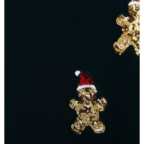 5Pc Santa Patches Sew On Clothes Sequin Applique Badge Sticker Motifs Embroidery Glitter Diy Accessories Christmas Decorations