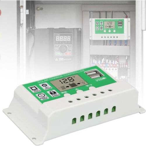 50% Hot Sales 10/20/30A 12/24V HD Display Dual USB Voltage Regulator Solar Charge Controller