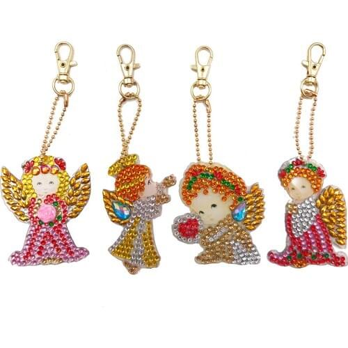 5D diamond painting cute animal DIY keychain diamond bag pendant jewelry mosaic home decoration pattern handmade new year