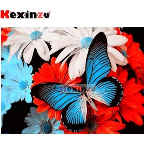 5D DIY Full Square/Round Drill Diamond Painting "Safflower butterfly" Embroidery Mosaic Cross Stitch Wall Stickers Decor Gift X0