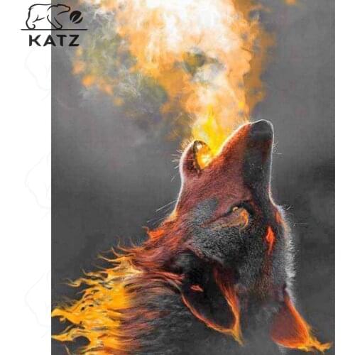 Diamond Painting Fire-Breathing Wolf Cross Stitch Home Decor Animal Pictures Diamond Mosaic Embroidery Diy Painting By Numbers
