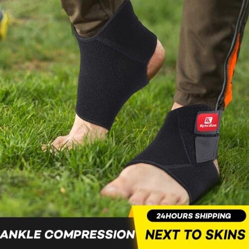 Arbot Black Adjustable Ankle Support Sports Safety Ankle Brace Support Stabilizer Foot Wrap For Ball Games Running Fitness M L