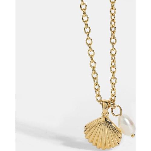 Baroque Natural Freshwater Pearl Charm Gold Color Shell Pendant Neckalce For Women Summer Beach Jewelry Accessories