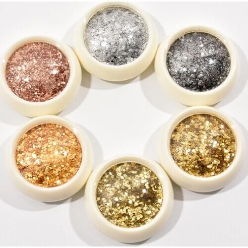 6Jar/Set Aurora Unicorn Nail Sequins Ultrathin Mermaid Hexagon Flakes Slice Mixed Glitter Powder Sparkly Nail Art Decorations R