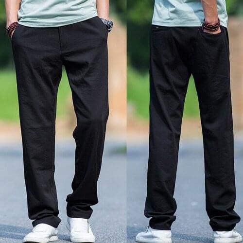 New Arrival Anti Wrinkle Style Casual Elastic Loose Young Mens Long Pants High Quality Thick Super Larger Trousers Size 28-42